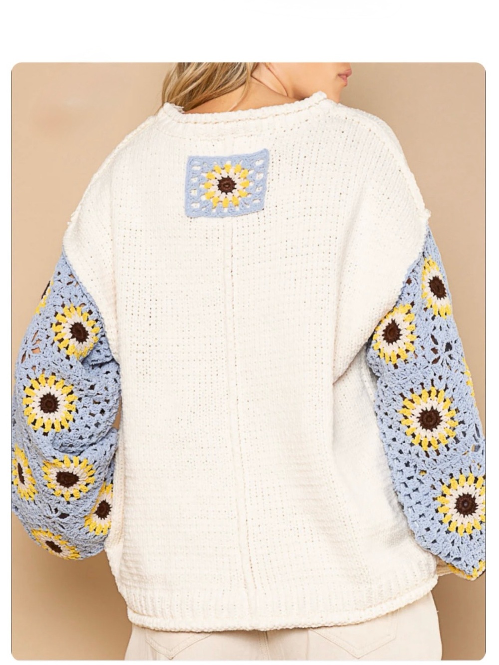 POL crochet sleeve pullover sweater. Size small. - Picture 2 of 9